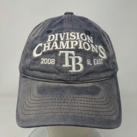 V41 Headwear Men's Strapback Hat Blue OSFM Tampa Bay Rays 2008 Division Champs - Picture 2 of 7